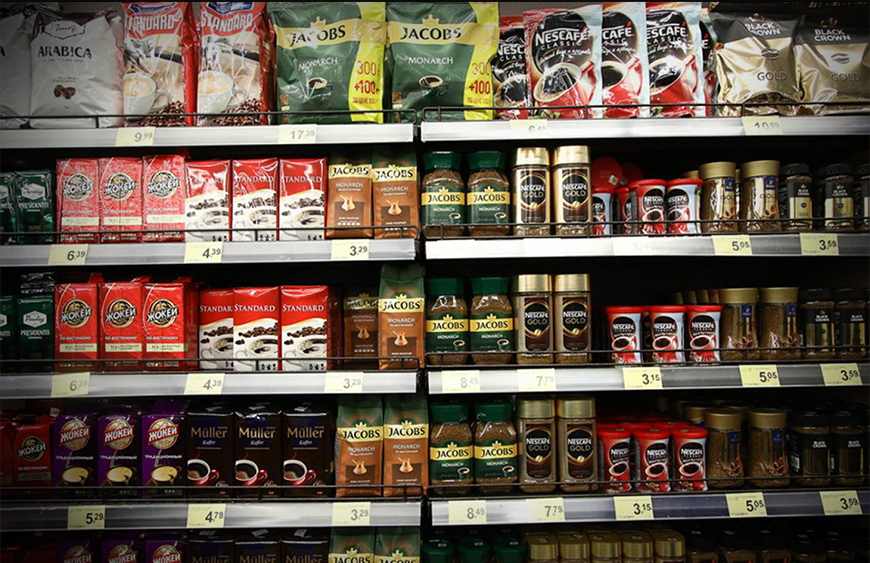Зерновой кофе в маркетах