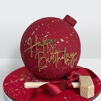 Торт бомба с фитилем красный