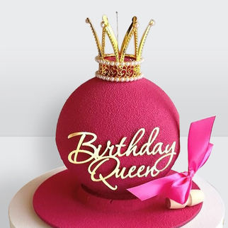 Торт бомба с фитилем розовый с золотой короной