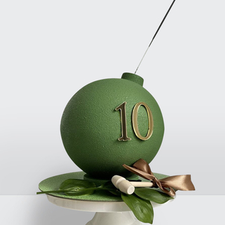 Торт бомба зеленый с фитилем на 10 лет