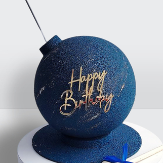 Торт бомба синий с фитилем