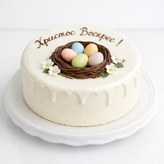 Бенто торт пасхальный с яичками в гнезде из шоколада