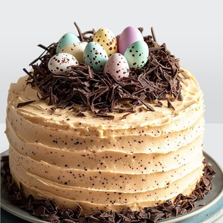 Торт на пасху с яйцами в гнезде из бельгийского шоколада