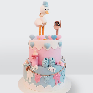 Торт для гендер вечеринки с аистом
