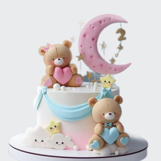 Торт для гендер вечеринки с медведями