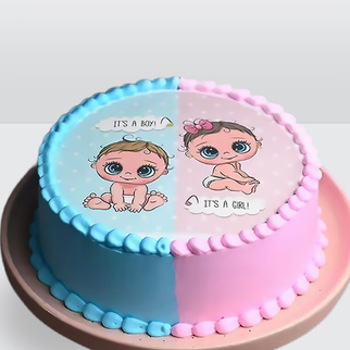 Торт для гендер вечеринки фотопечатью