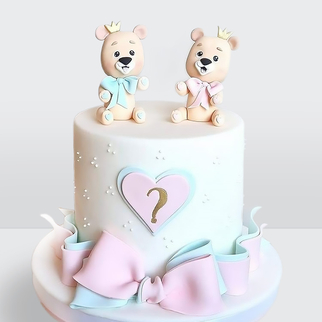 Торт для гендер вечеринки с мишками