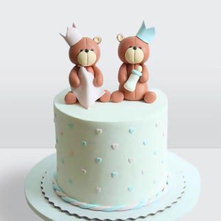 Торт для гендер вечеринки с мишками