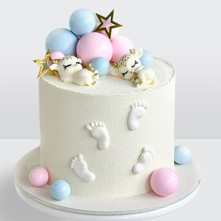 Торт для гендер вечеринки с шариками