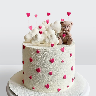 Торт детский велюровый с мишкой