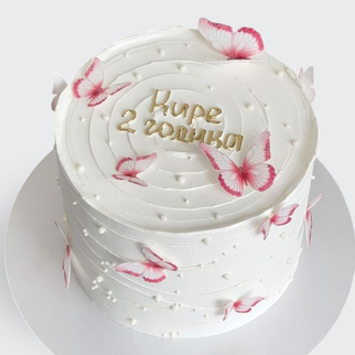 Торт детский с бабочками