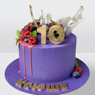 Детский торт велюровый с малиной