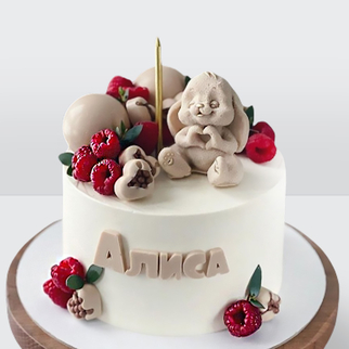 Детский торт с малиной