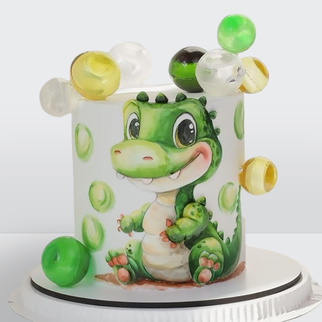 Детский торт с крокодилом