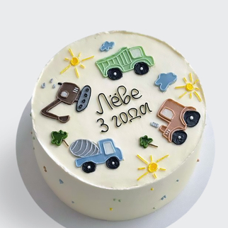 Детский торт для малыша с машинками