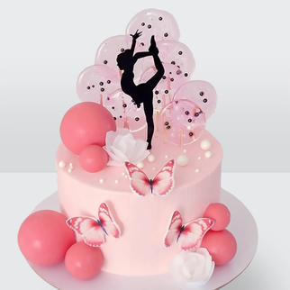 Торт для девочки гимнастки с леденцами