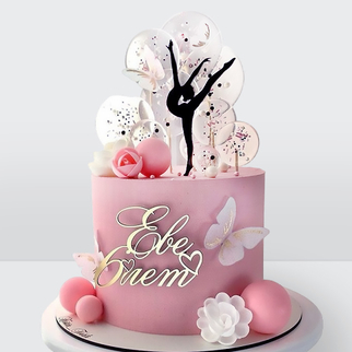 Торт для девочки гимнастки с леденцами