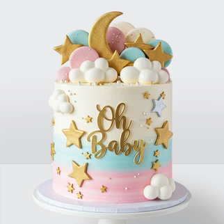 Торт детский с месяцем и звездами