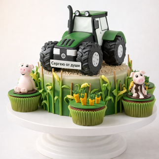 Торт с трактором