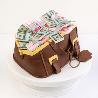 Торт банкиру чемодан с деньгами
