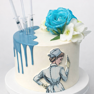 Торт для врача с цветами