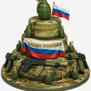 Торт в стиле милитари
