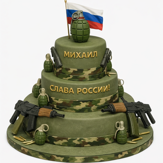 Торт в стиле милитари