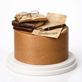Торт профессору ученому с книгами