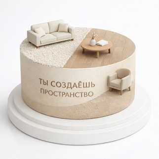 Торт с бежевым интерьером