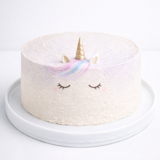 Торт белый с единорогом
