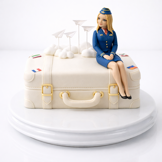 Торт стюардесса на чемодане