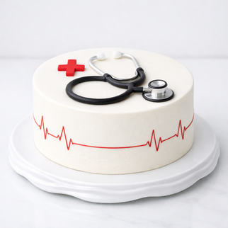 Торт белый в стиле минимализм врачу