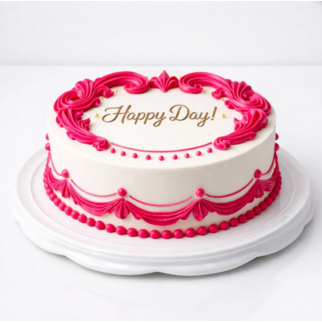 Торт украшенный розовым кремом