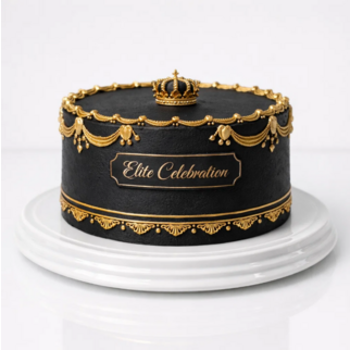 Черный торт с золотой короной