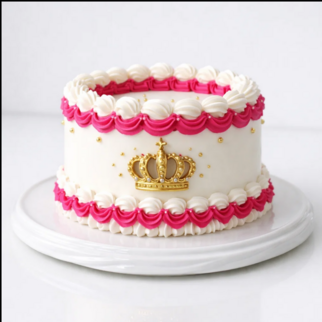 Торт белый в стиле ламбет с короной