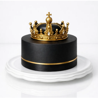 Черный торт с золотой короной