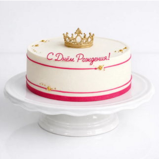 Торт белый с короной