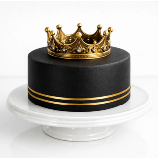Черный торт с золотой короной