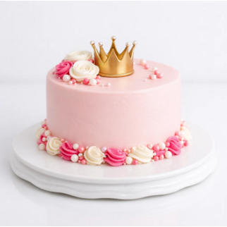 Торт розовый с короной