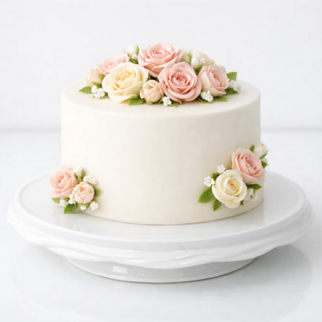Торт в стиле минимализм с цветами