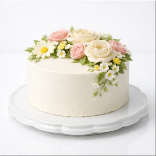 Торт в стиле минимализм с цветами
