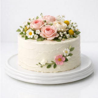 Торт в стиле минимализм с цветами