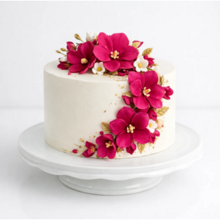 Торт в стиле минимализм с цветами