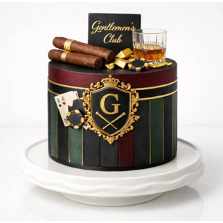 Торт в стиле минимализм для джентельменов виски и сигары