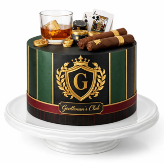 Торт в стиле минимализм для джентельменов с виски и сигарами