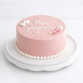 Торт в стиле минимализм с сердечками