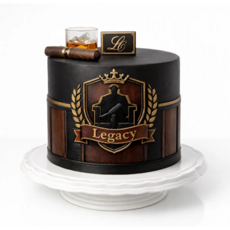 Торт черный с виски сигарой