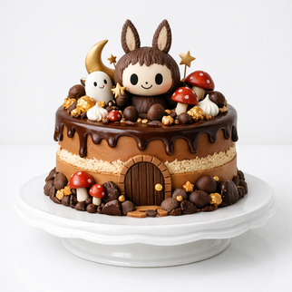 Шоколадный торт с лабубу