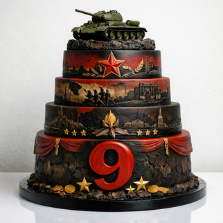 Торт большой на праздник победы 9 мая