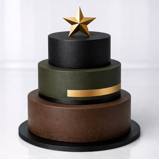 Торт большой на праздник в стиле милитари